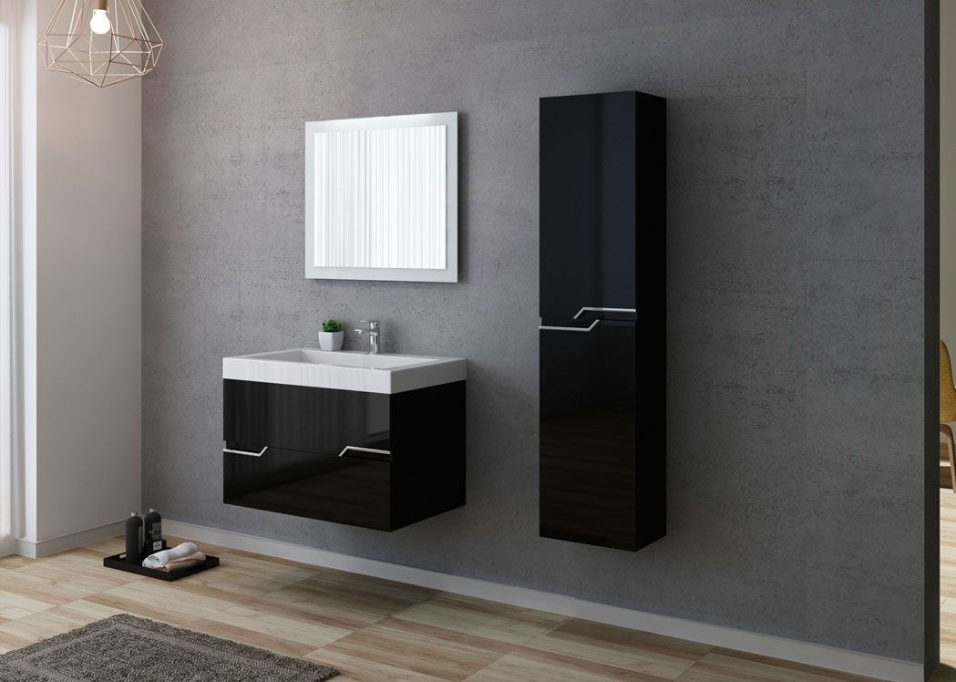 Meuble salle de bain Bellissimo noir 150 cm | Distribain