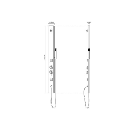 SDTNL32, colonne de douche compacte noire