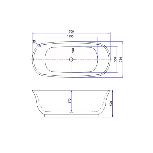 Baignoire Savena à installer en îlot