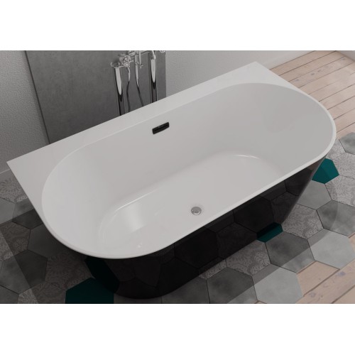 Baignoire îlot noire et blanche Lazzio Black