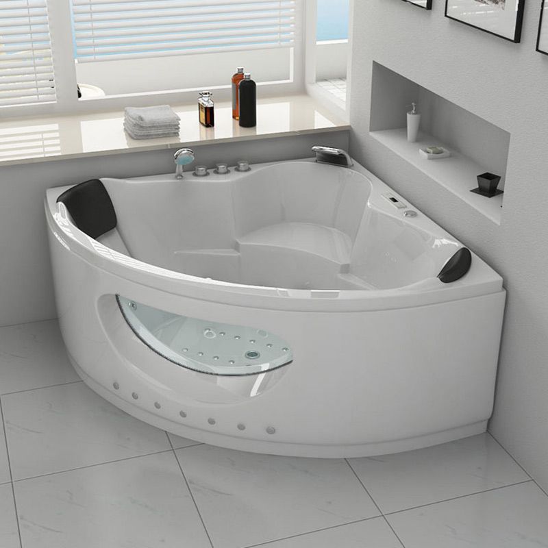 Baignoire d'angle massante 2 places avec hublot