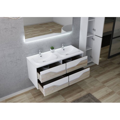 Ensemble de salle de bain URBINO 1200 Scandinave et Blanc