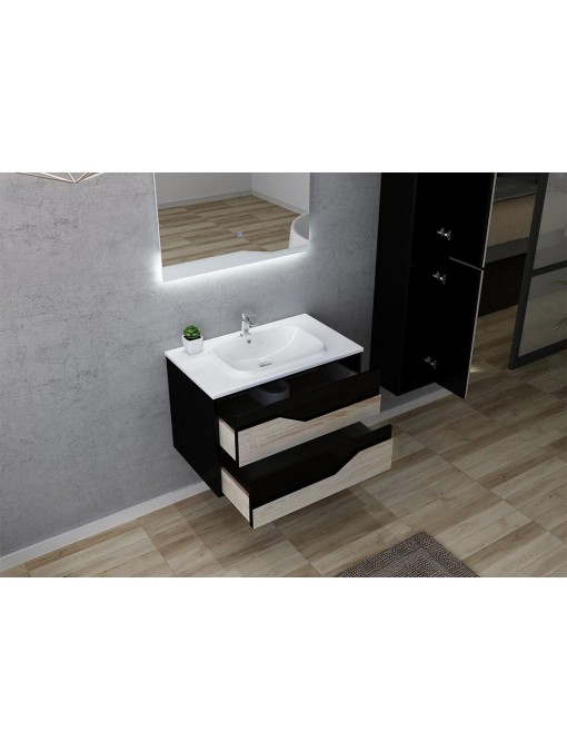 tiroirs ouverts URBINO 800 Scandinave et Noir