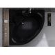 Baignoire d'angle Love you Black avec fond antidérapant