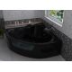 Baignoire d'angle noire avec hublot Love you Black