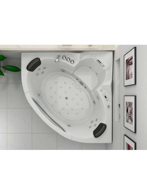 Baignoire balneo 2 personnes avec place en angle
