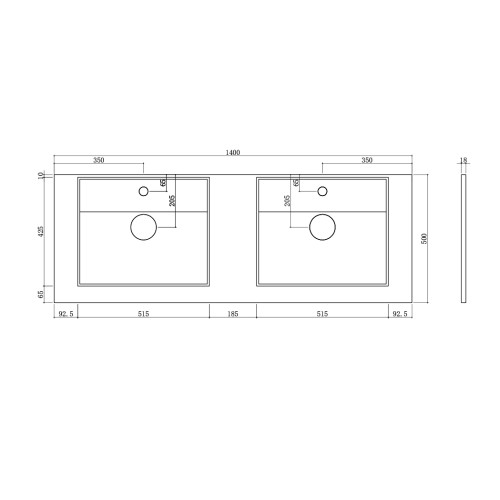 Meuble de salle de bain Double vasques Melizzano 1400 Scandinave