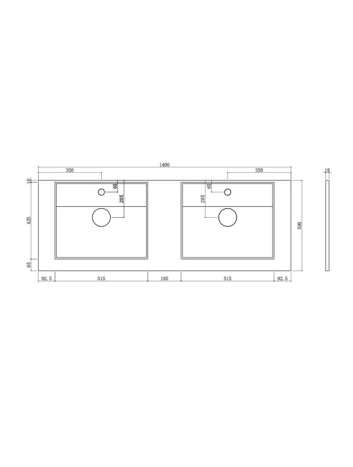 Plan Meuble de salle de bain Melizzano 1400 Bleu saphir
