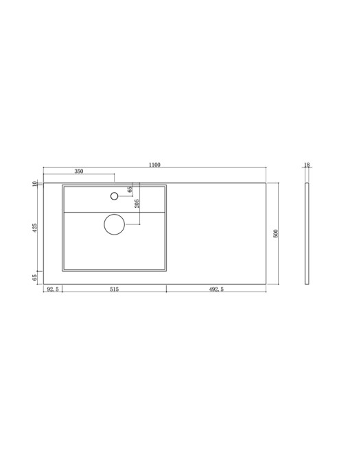 Plan Meuble de salle de bain MELIZZANO 1100 Gris Anthracite