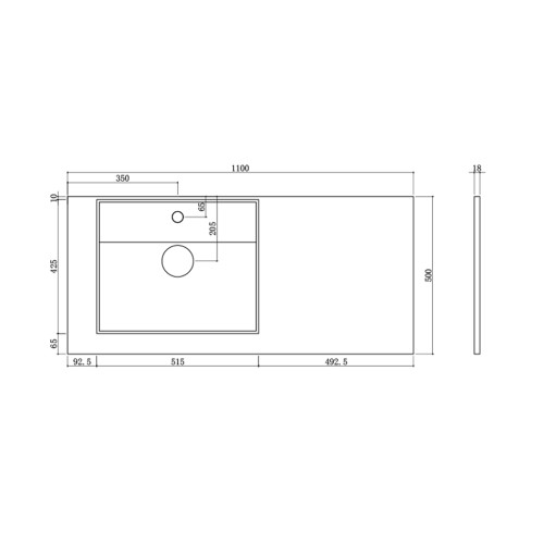 Meuble de salle de bain MELIZZANO 1100 Gris Anthracite