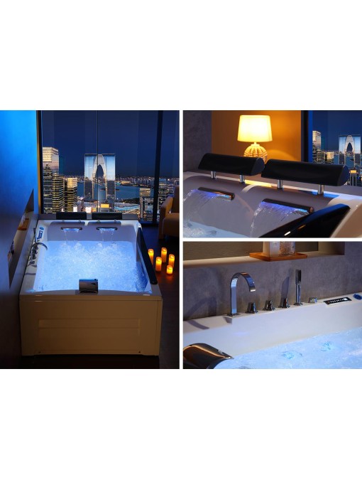 Baignoire massante spacieuse pour un bain en duo