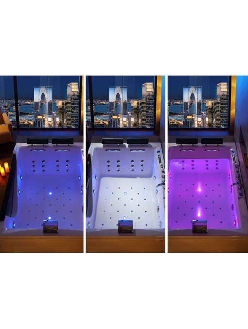 chromothérapie Baignoire balnéo D-Cayenne 48 jets