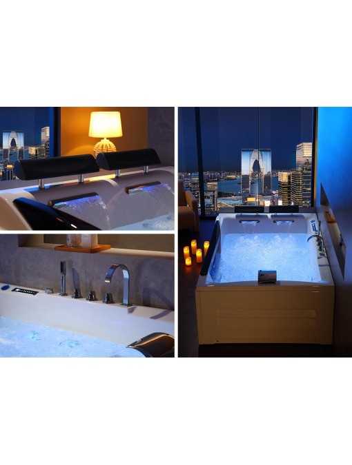 Baignoire massante spacieuse pour un bain en duo