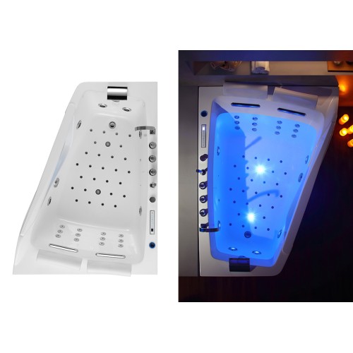 Baignoire balnéo asymétrique pour 2 personnes Neptune