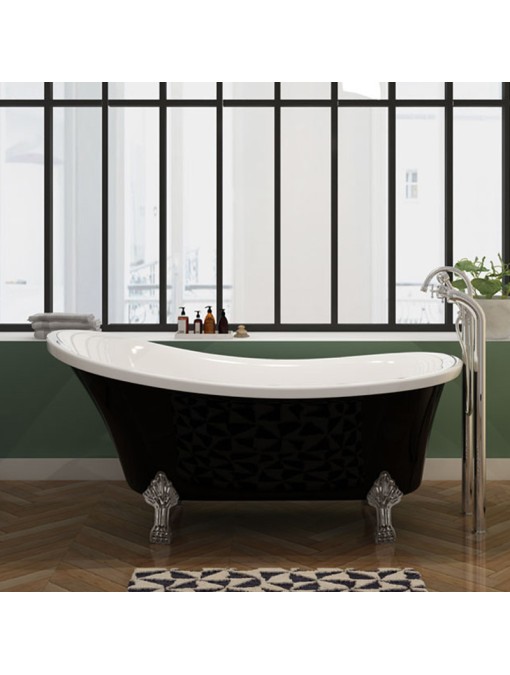Baignoire îlot sur pieds Cesano Black