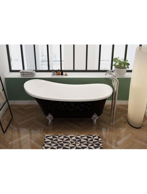 Baignoire sur pieds patte de lion Cesano Black