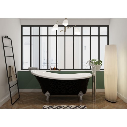 Baignoire îlot sur pieds Cesano Black