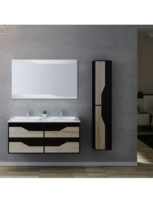 Meuble de salle de bain URBINO 1200 Scandinave et Noir