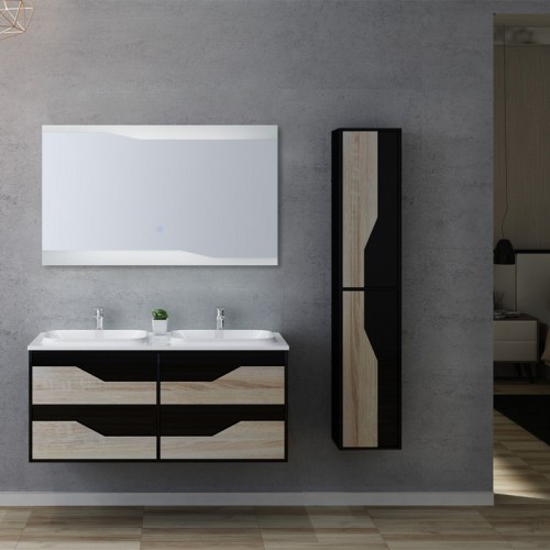 Meuble de salle de bain URBINO 1200 Scandinave et Noir