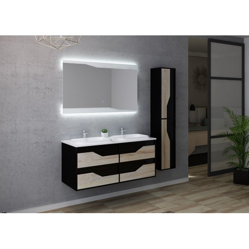 Meuble de salle de bain URBINO 1200 Scandinave et Noir