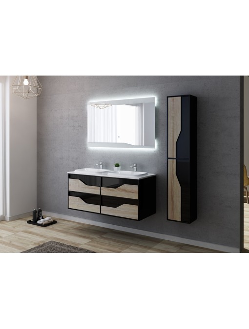 Meuble de salle de bain URBINO 1200 Scandinave et Noir
