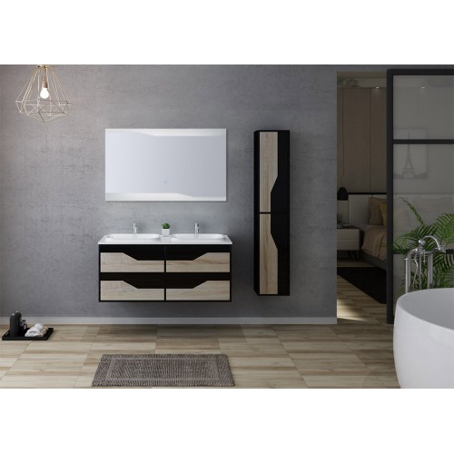 Meuble de salle de bain URBINO 1200 Scandinave et Noir