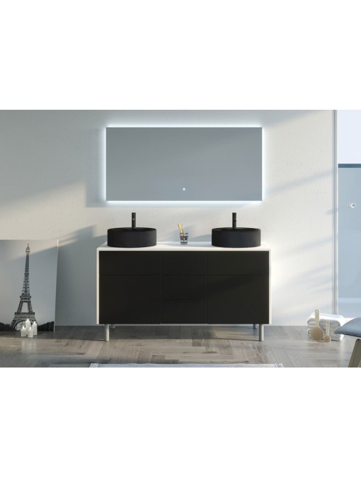 Ensemble Meuble VENEZIA Blanc mat et Noir mat
