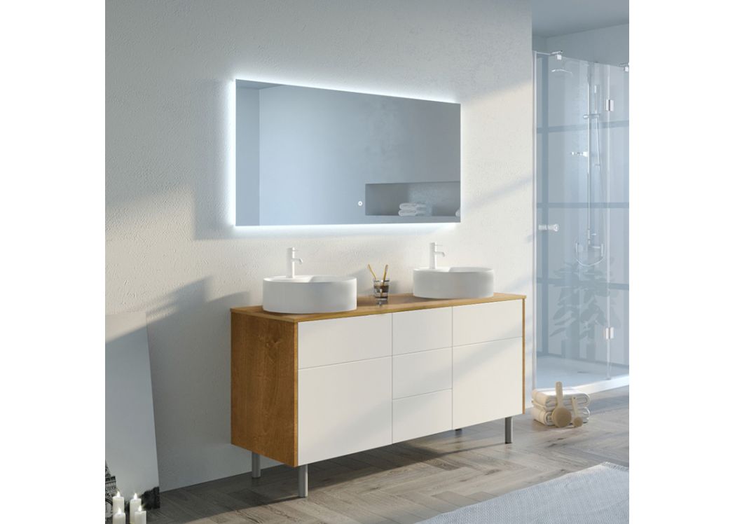 Meuble double vasque avec pied VENEZIA_BN-B, meuble de salle de bain 2
