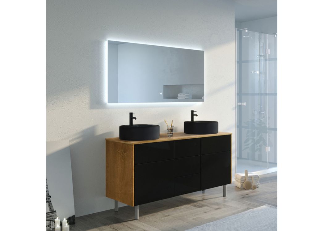Meuble double vasque avec pied VENEZIA_BN-N, meuble de salle de bain 2