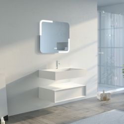 Meuble de salle de bain FLORENTINO 80cm Blanc mat