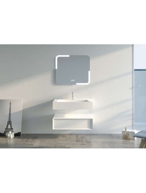 Meuble de salle de bain FLORENTINO 80cm Blanc mat