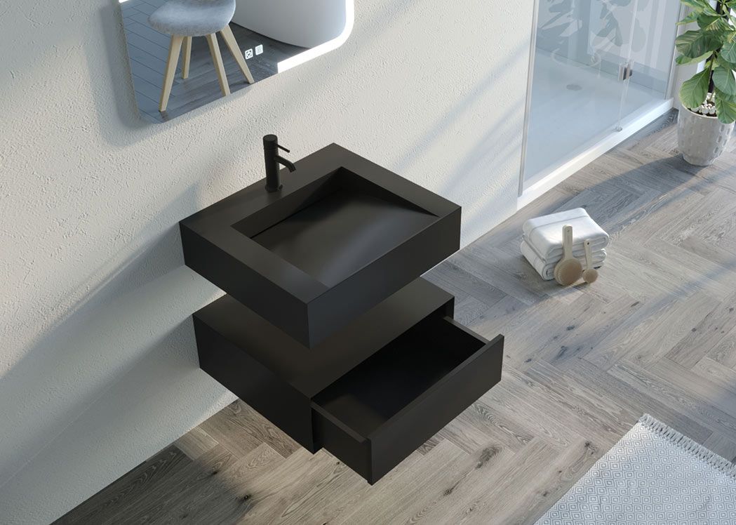 Meuble lavabo de salle de bain 60 cm, ensemble de salle de bain 60 cm