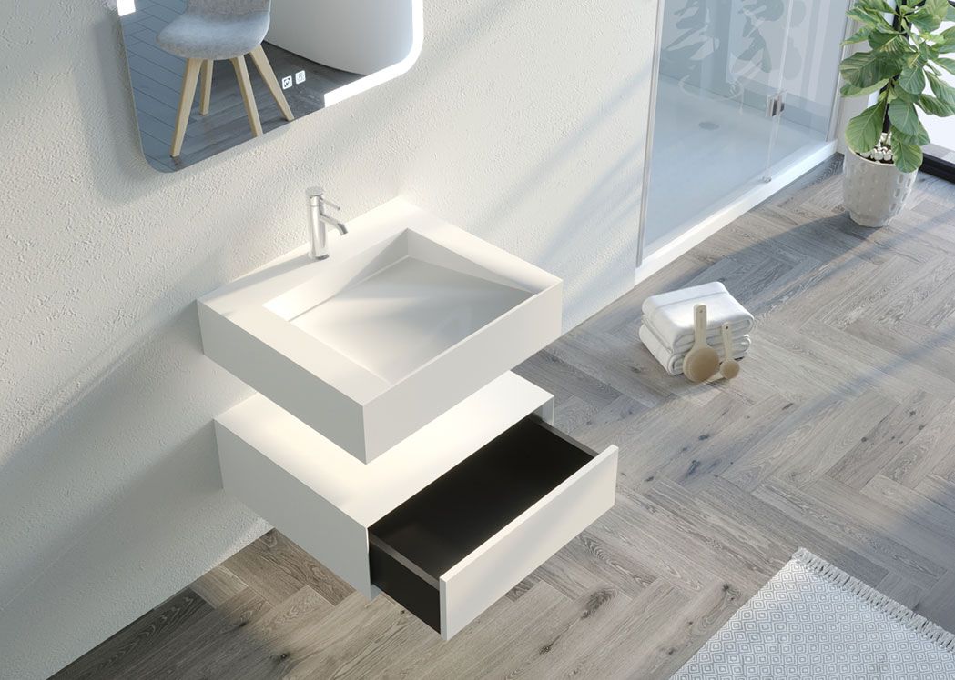 Meuble lavabo de salle de bain 60 cm, ensemble de salle de bain 60 cm