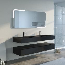Meuble double vasque de salle de bain FLORENTINO 1600N