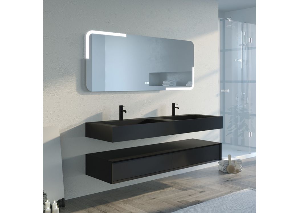 Meuble double vasque 160 cm, meuble lavabo 160 cm, meuble sous vasque