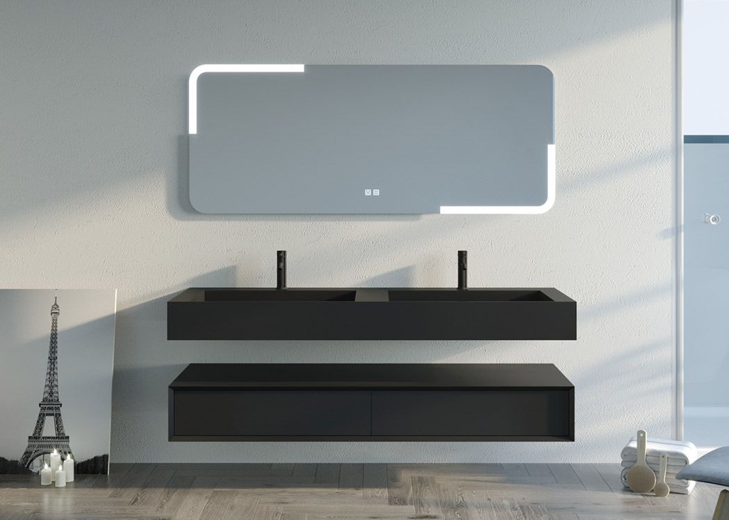 Meuble double vasque 160 cm, meuble lavabo 160 cm, meuble sous vasque