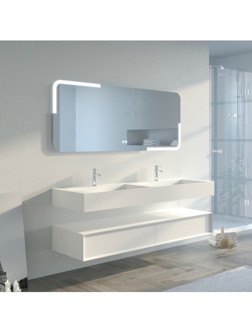 Meuble double vasque de salle de bain FLORENTINO 1600B