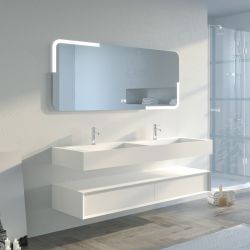 Meuble double vasque de salle de bain FLORENTINO 1600B