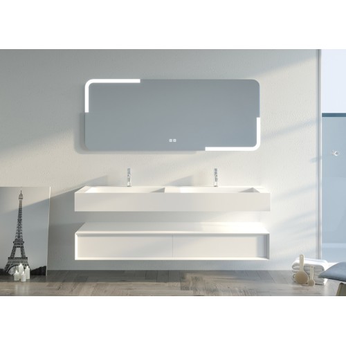 Meuble double vasque de salle de bain FLORENTINO 1600B