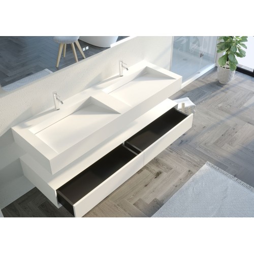 Meuble double vasque de salle de bain FLORENTINO 1600B