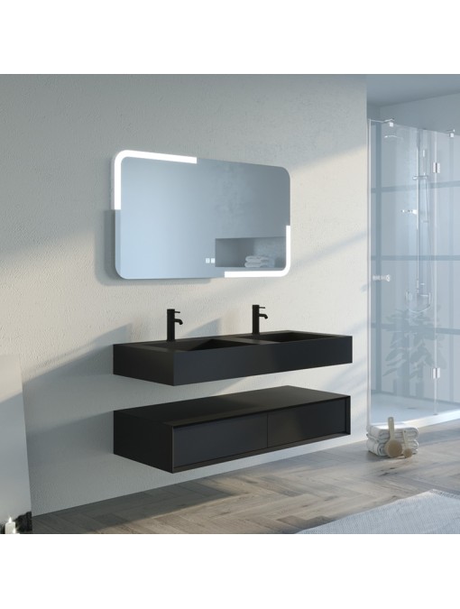 Meuble double vasque de salle de bain FLORENTINO-1200N