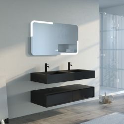 Meuble double vasque de salle de bain FLORENTINO-1200N