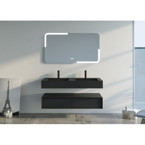 Meuble double vasque de salle de bain FLORENTINO-1200N