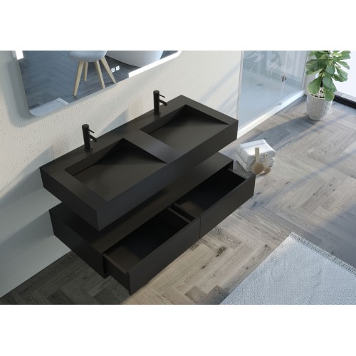 Meuble double vasque de salle de bain FLORENTINO-1200N