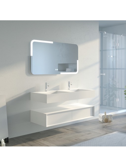 Meuble de salle de bain FLORENTINO120cm Blanc mat