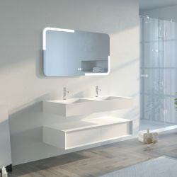 Meuble double vasque de salle de bain FLORENTINO-1200B
