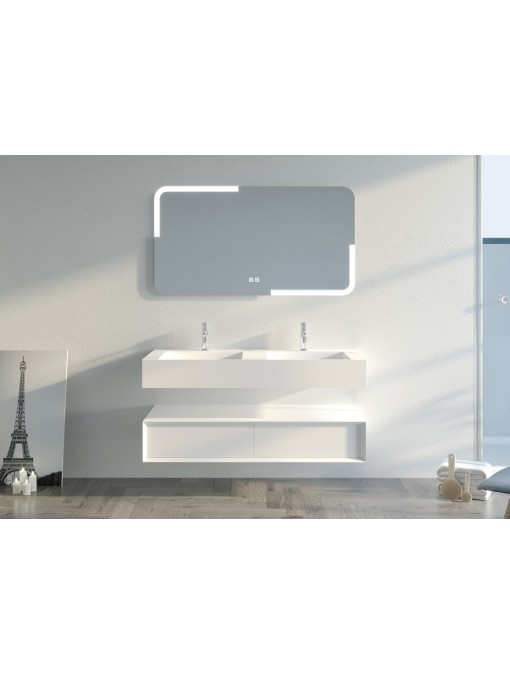 Meuble double vasque de salle de bain FLORENTINO-1200B