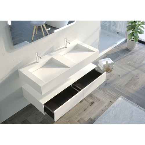 Meuble de salle de bain FLORENTINO120cm Blanc mat