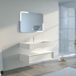 Meuble de salle de bain FLORENTINO 100cm Blanc mat