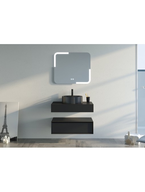 Bel Ensemble de salle de bain FABRIANO 800 Noir mat